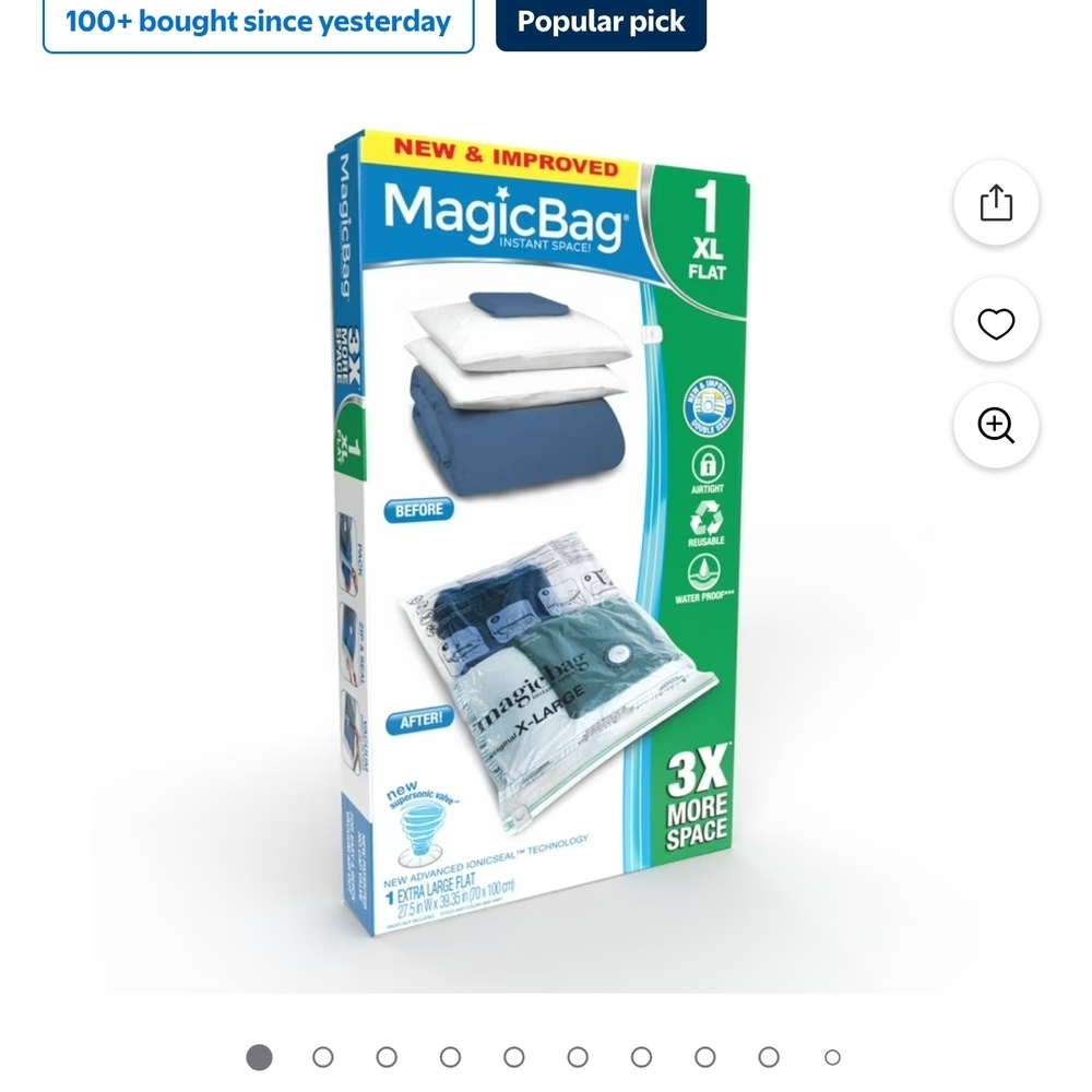 MagicBag XL Flat Vacuum Storage Bag (Walmart Brand)
